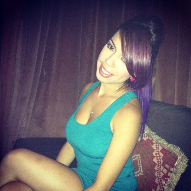 purple bouffant