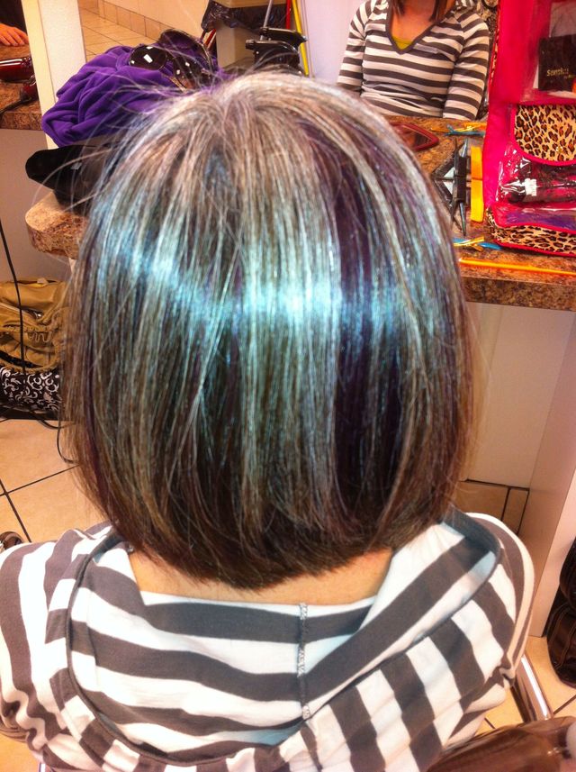 purple in grey