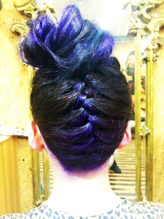 purple ombre / braid