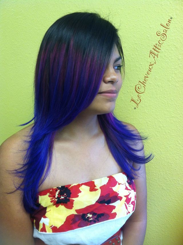 purple rain ombré with a pop of orchid in between 