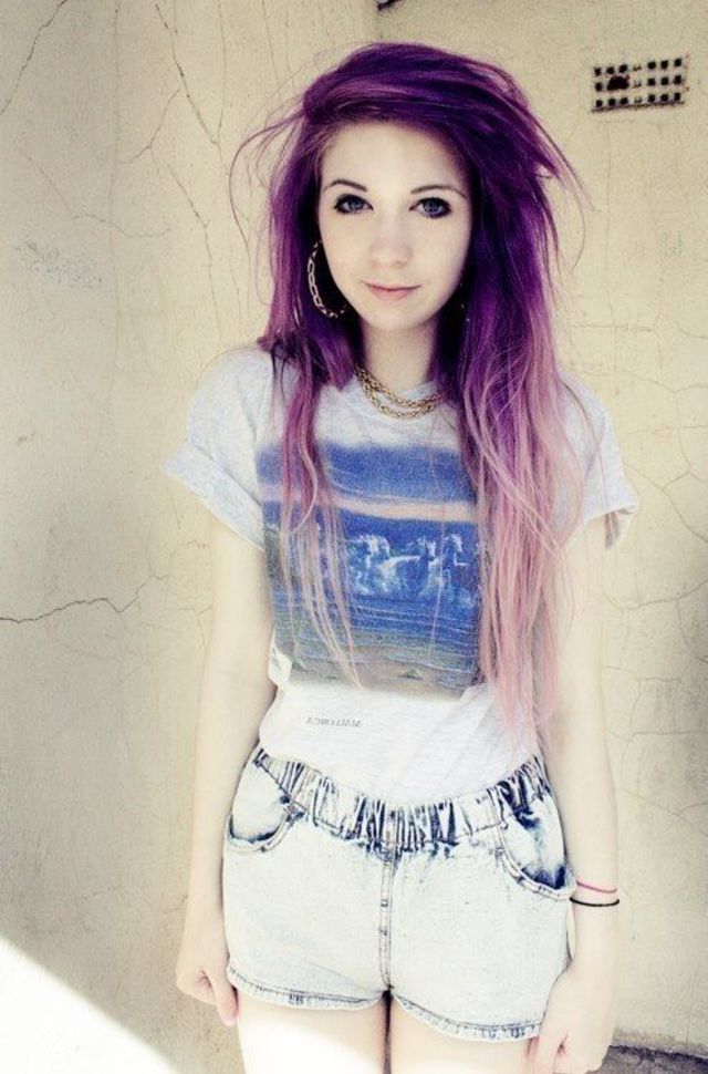 purple with blonde tips