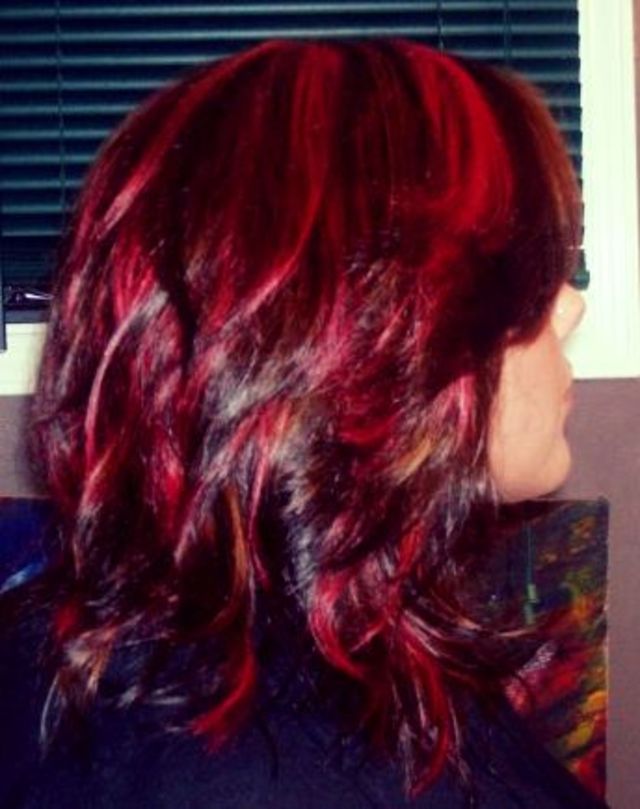 red &amp; toffeelights..medium layered style!