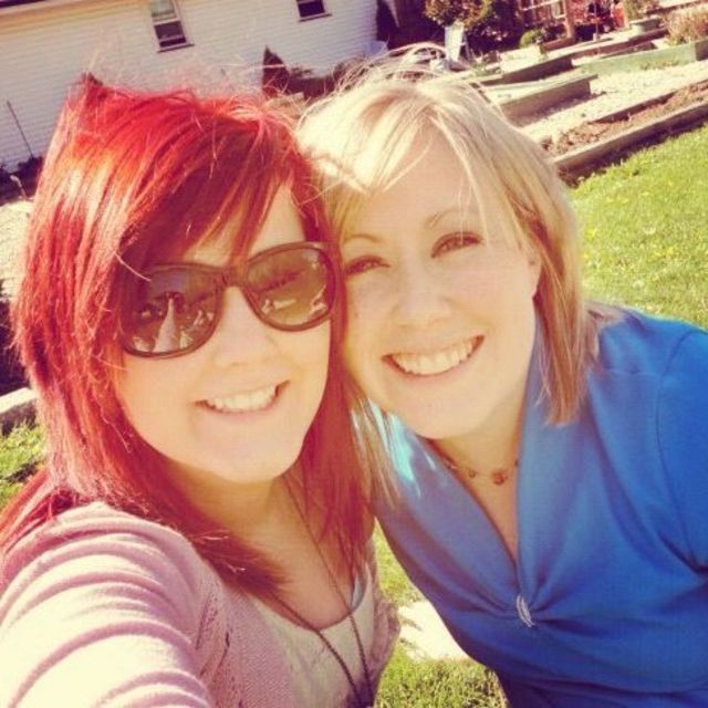 red and blonde