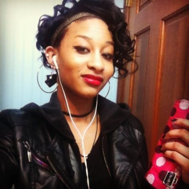 red lips and dark curls