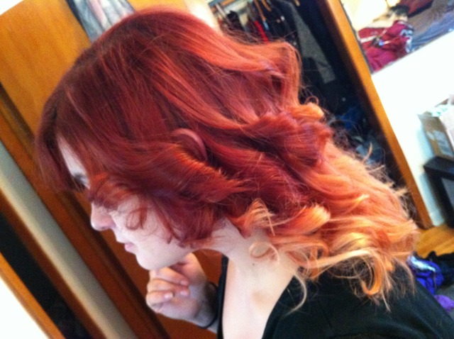 red ombre curly