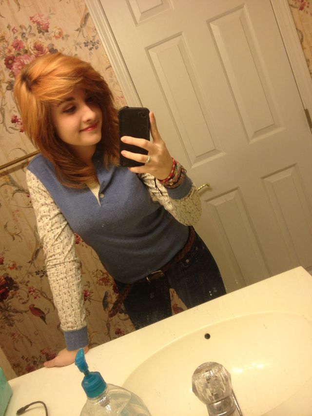 red perfect fluffy hair