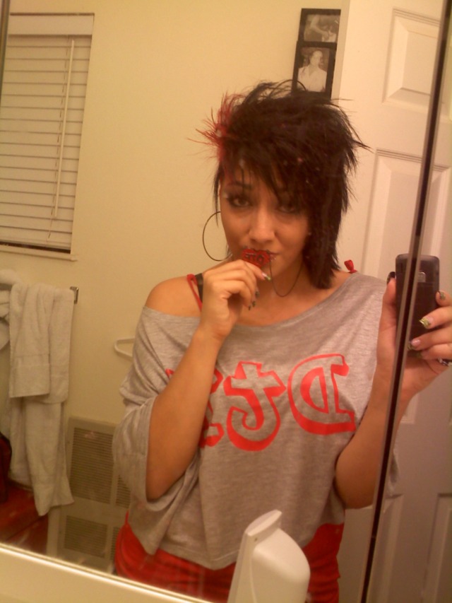 red spikey hair