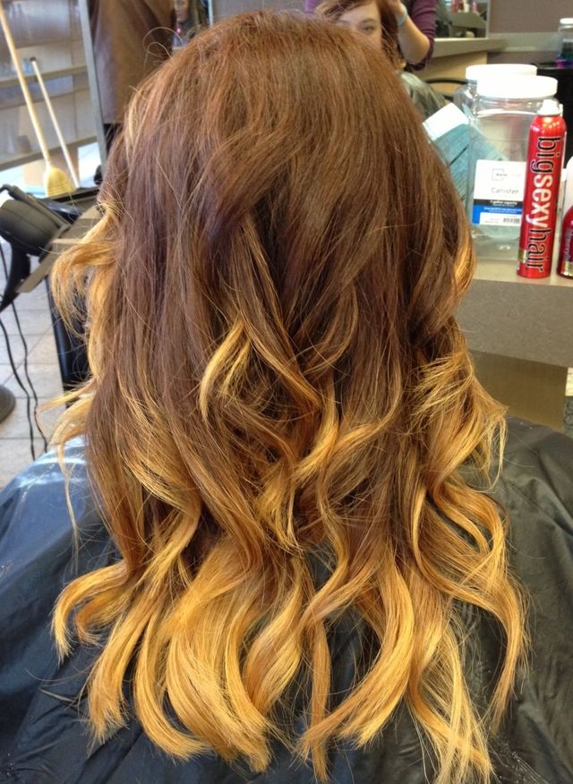 red to blonde ombré 