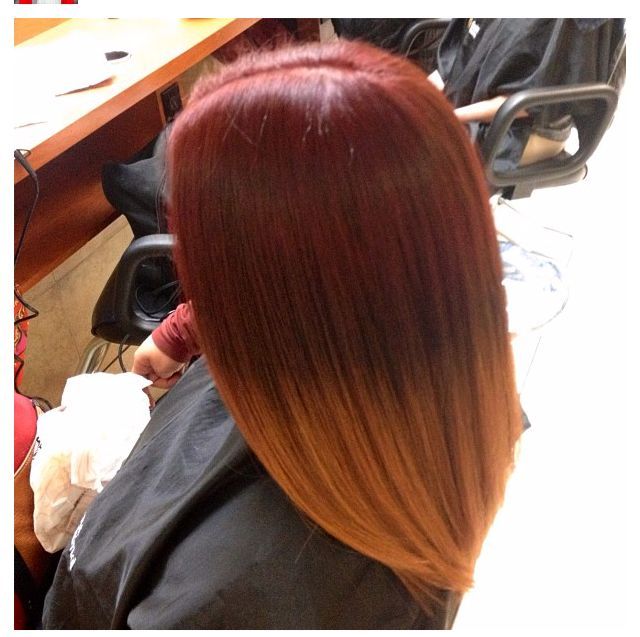 red x blonde ombre
