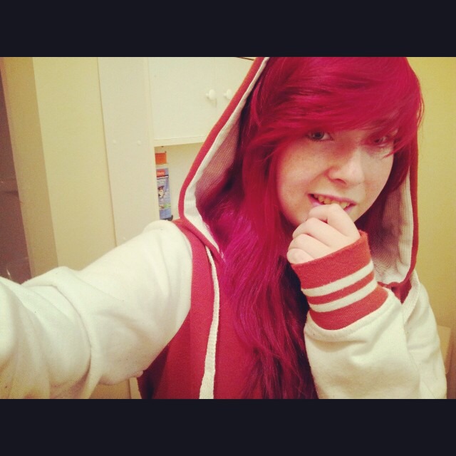 red-pink hair