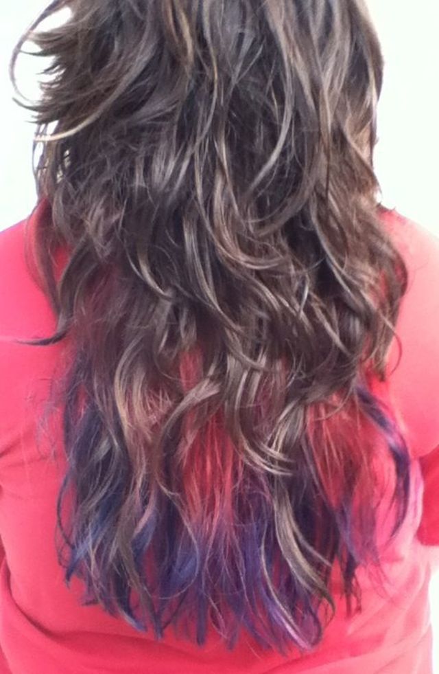 red/blue purple ombré