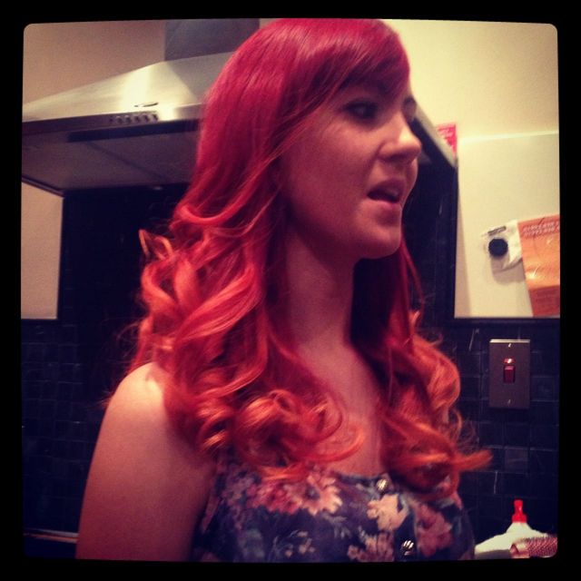 red/orange ombre 
