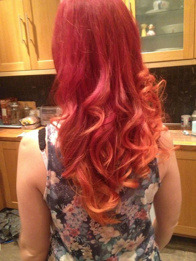 red/orange ombre 