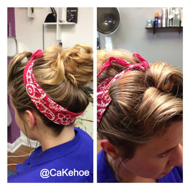 retro pinup hair with bandana