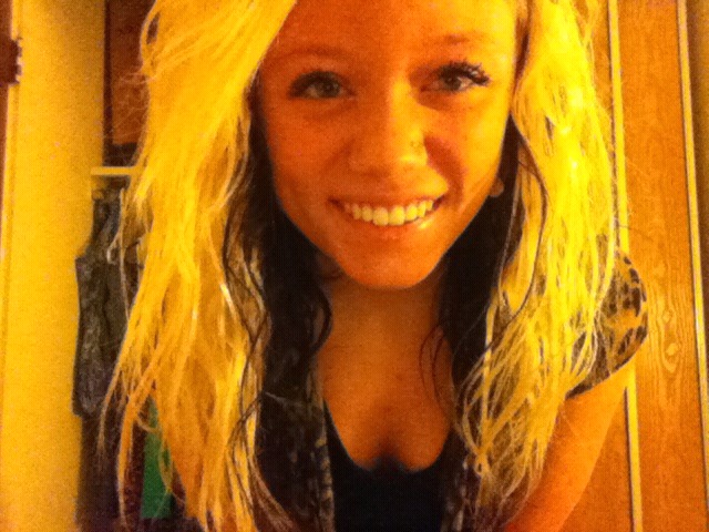 scurunched, blonde on top, black on bottom!