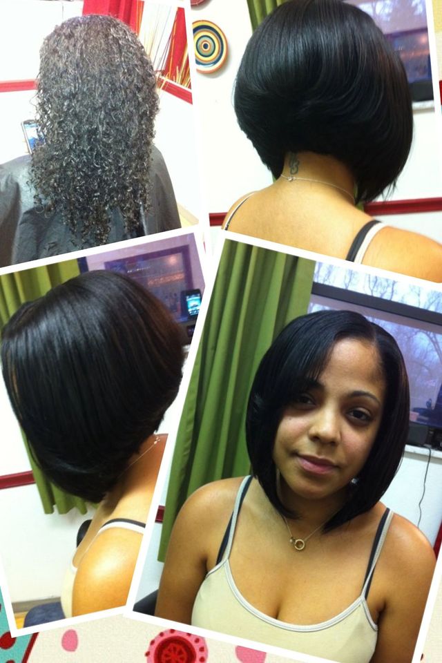 sew in asymmetrical bob 