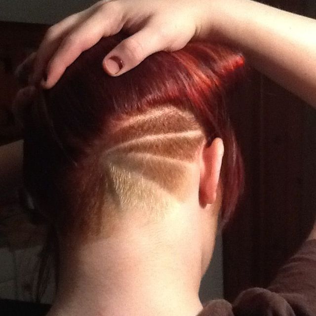 shaved and colored.