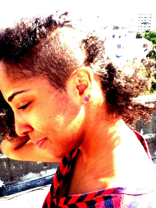 shaved head