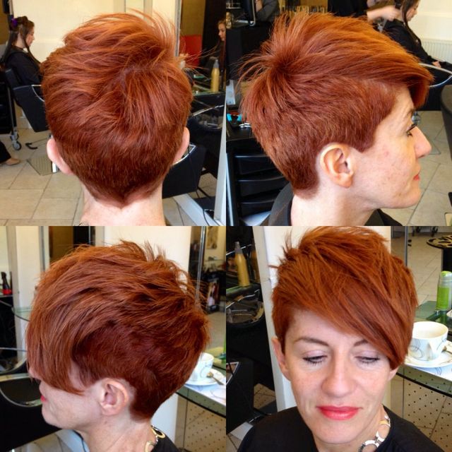 short copper asymmetric cut 
