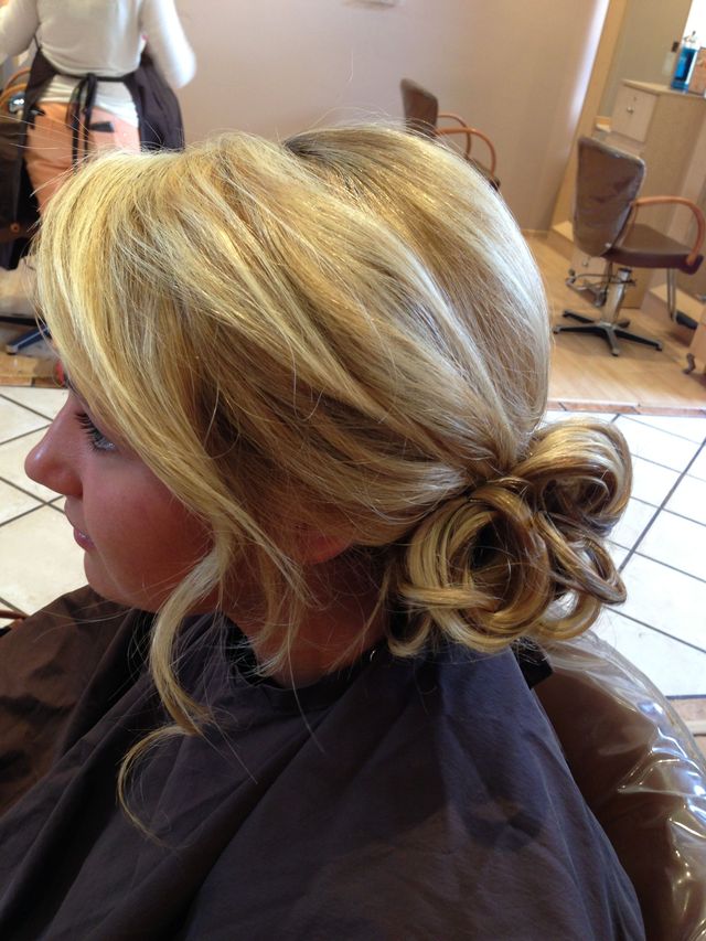 side swept updo
