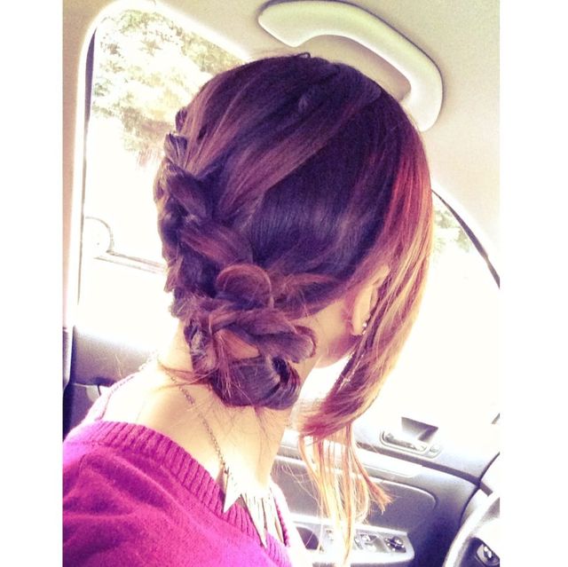 side-braid bun