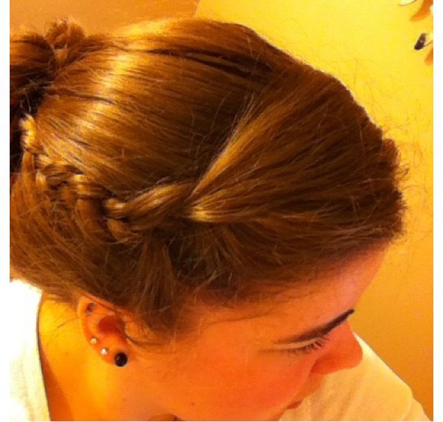 snake braid -> bun