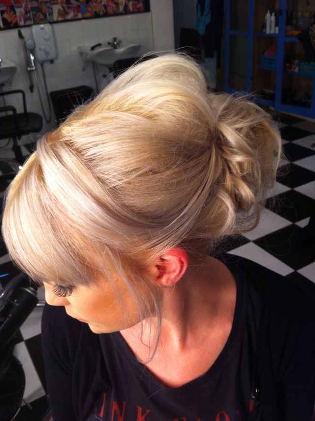 soft blonde up do