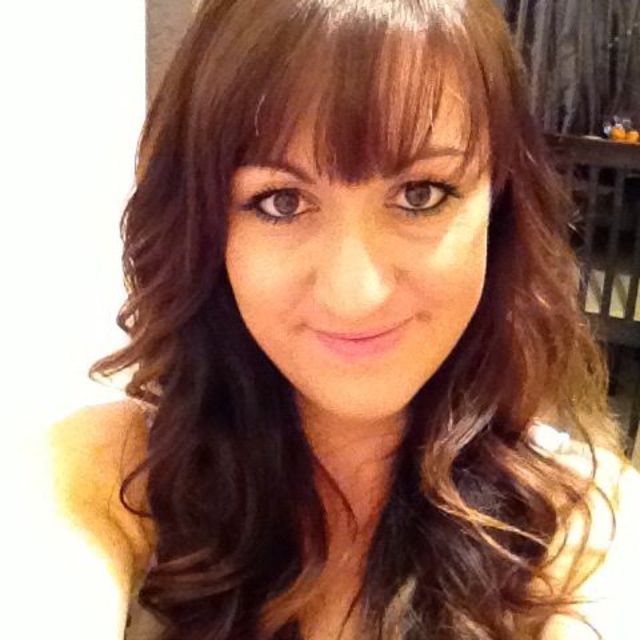 soft curls, ombré colour warm brown to light at ends 