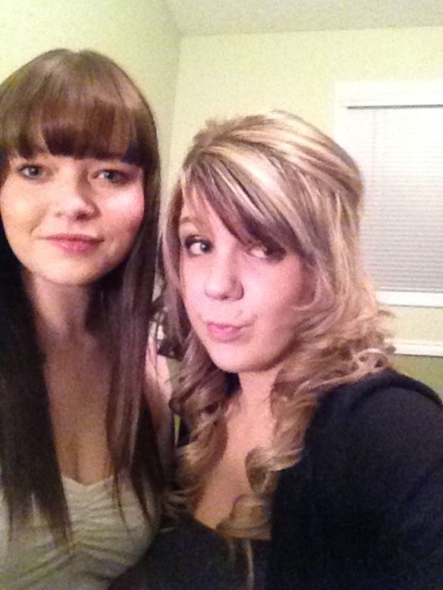 straight bangs/curly do