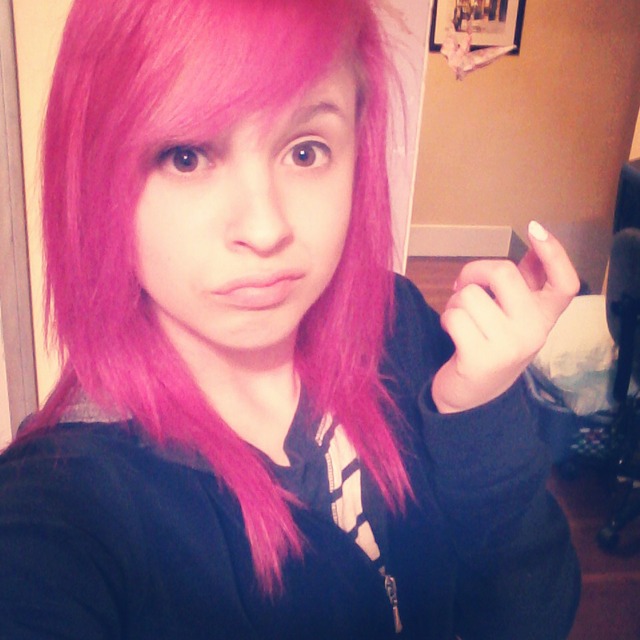 that pink hair!