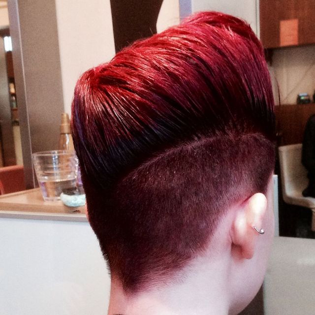 two tone red quiff