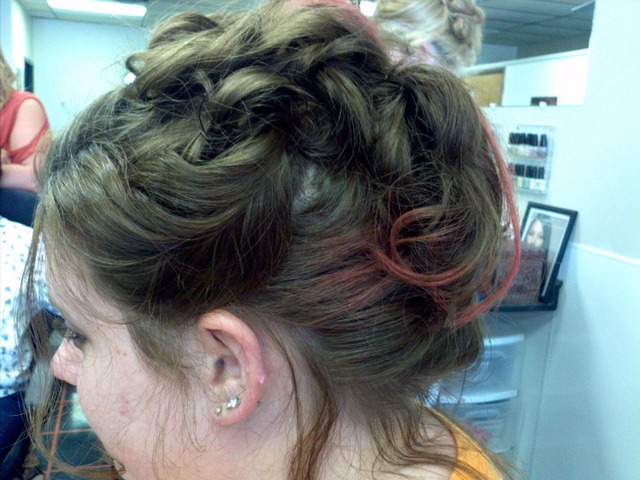 updo with a splash of color