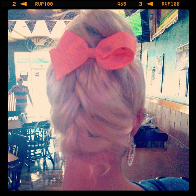 upside down french braid with bun.