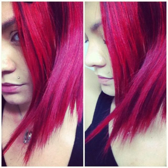 vibrant red bob