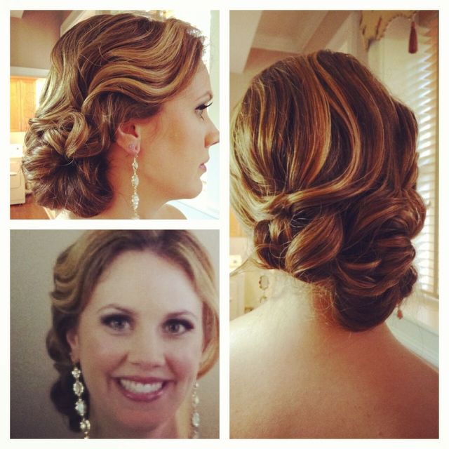 vintage inspired updo for bridesmaid