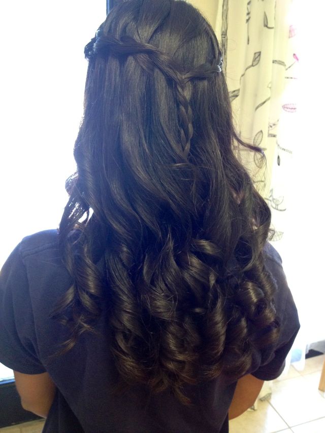 water fall braied curls