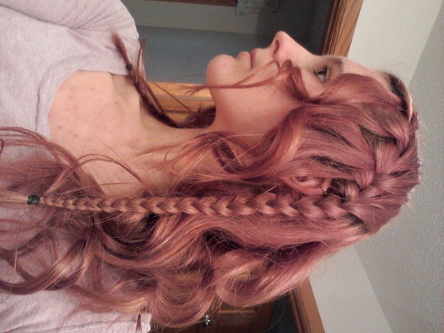 waterfall braid + curls