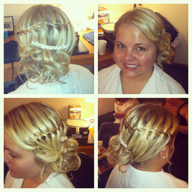 waterfall braid bride