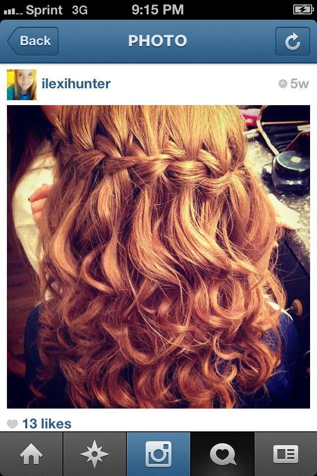 waterfall braid with curles