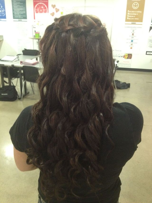 waterfall braid&amp;curls