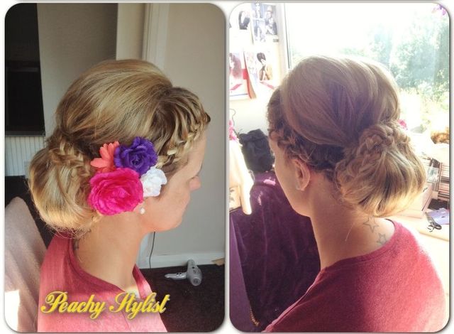 wedding guest braided chignon