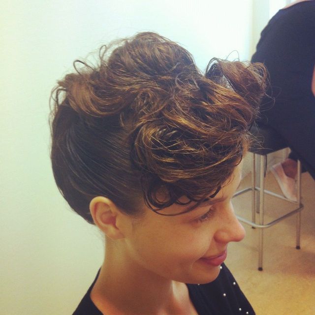 wet look, updo